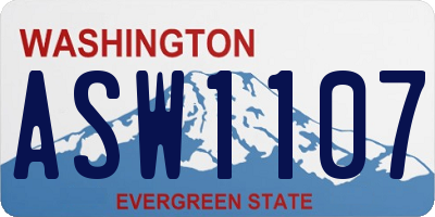 WA license plate ASW1107