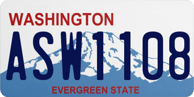 WA license plate ASW1108