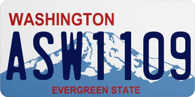 WA license plate ASW1109