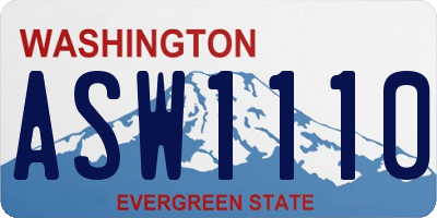 WA license plate ASW1110