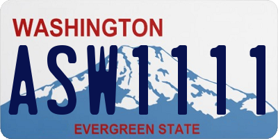 WA license plate ASW1111