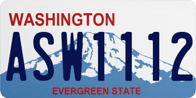 WA license plate ASW1112