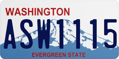 WA license plate ASW1115