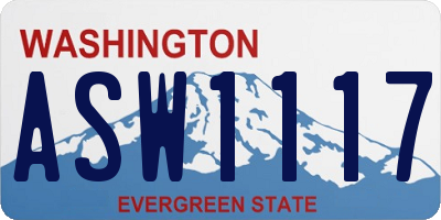 WA license plate ASW1117