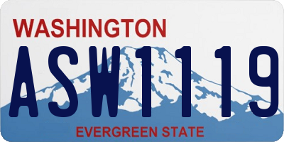 WA license plate ASW1119