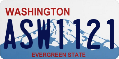 WA license plate ASW1121