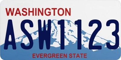 WA license plate ASW1123