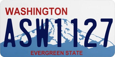 WA license plate ASW1127