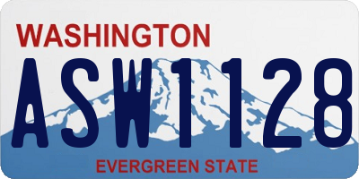 WA license plate ASW1128