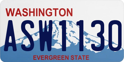 WA license plate ASW1130