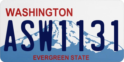 WA license plate ASW1131
