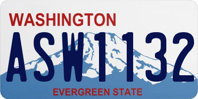 WA license plate ASW1132