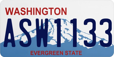 WA license plate ASW1133