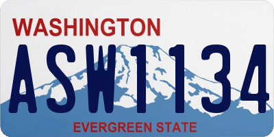 WA license plate ASW1134