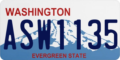 WA license plate ASW1135