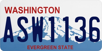 WA license plate ASW1136