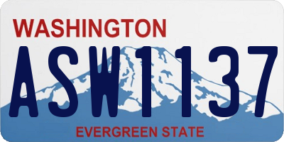 WA license plate ASW1137