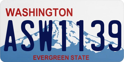 WA license plate ASW1139