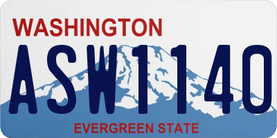 WA license plate ASW1140