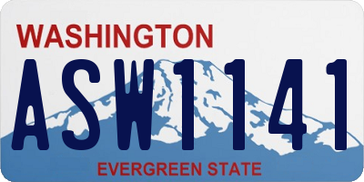 WA license plate ASW1141