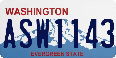 WA license plate ASW1143