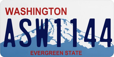 WA license plate ASW1144