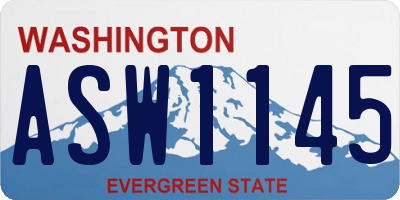 WA license plate ASW1145