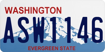 WA license plate ASW1146
