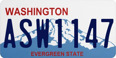 WA license plate ASW1147