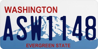 WA license plate ASW1148
