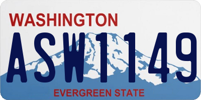 WA license plate ASW1149