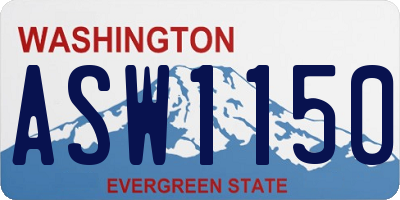 WA license plate ASW1150