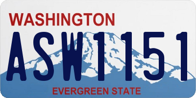 WA license plate ASW1151