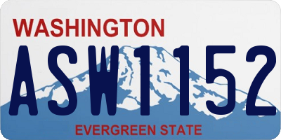 WA license plate ASW1152