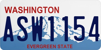 WA license plate ASW1154
