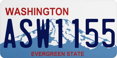 WA license plate ASW1155