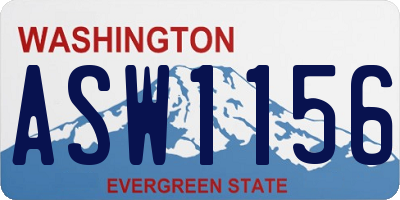 WA license plate ASW1156