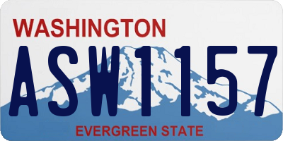 WA license plate ASW1157