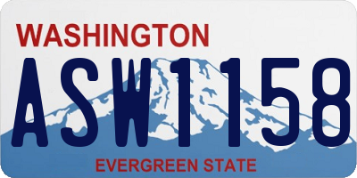 WA license plate ASW1158