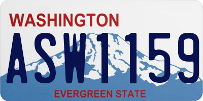 WA license plate ASW1159