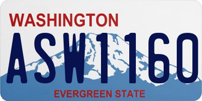 WA license plate ASW1160