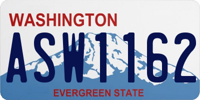 WA license plate ASW1162