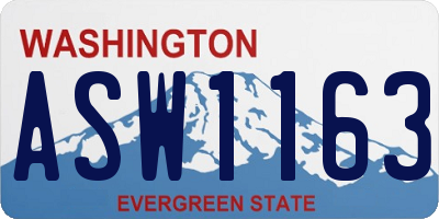 WA license plate ASW1163