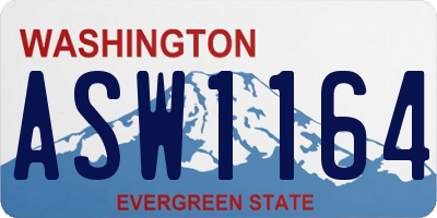 WA license plate ASW1164