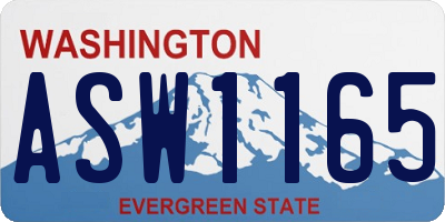 WA license plate ASW1165