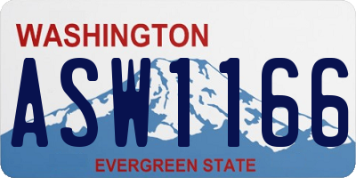 WA license plate ASW1166