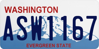 WA license plate ASW1167