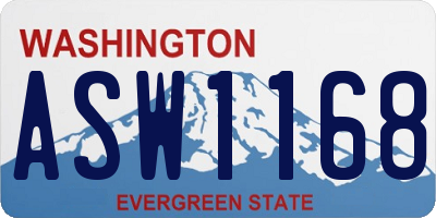 WA license plate ASW1168