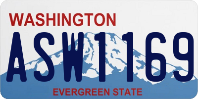 WA license plate ASW1169