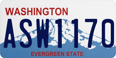 WA license plate ASW1170